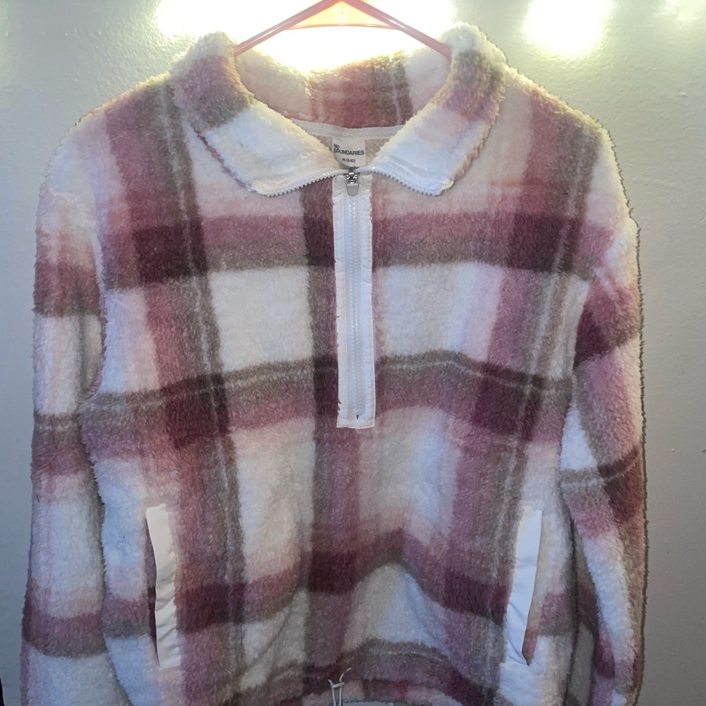 Plaid Fleece Quarter-Zip Pullover